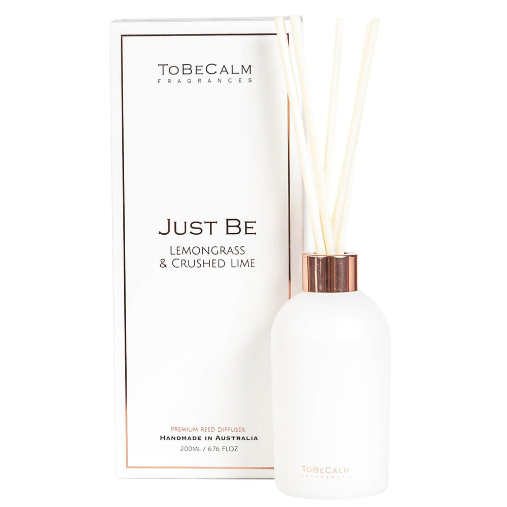 Just Be - Lemongrass & Crushed Lime - Reed Diffuser + FREE 300ml Refill of Your Choice